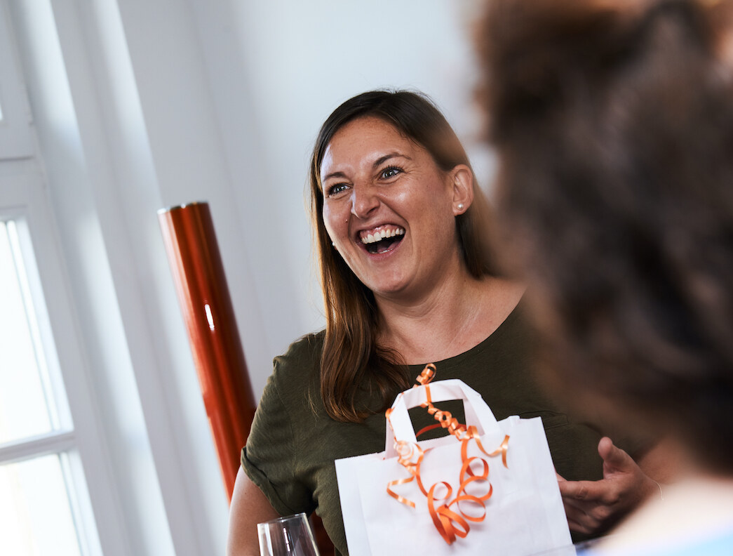 Christine Hasebrink laughing